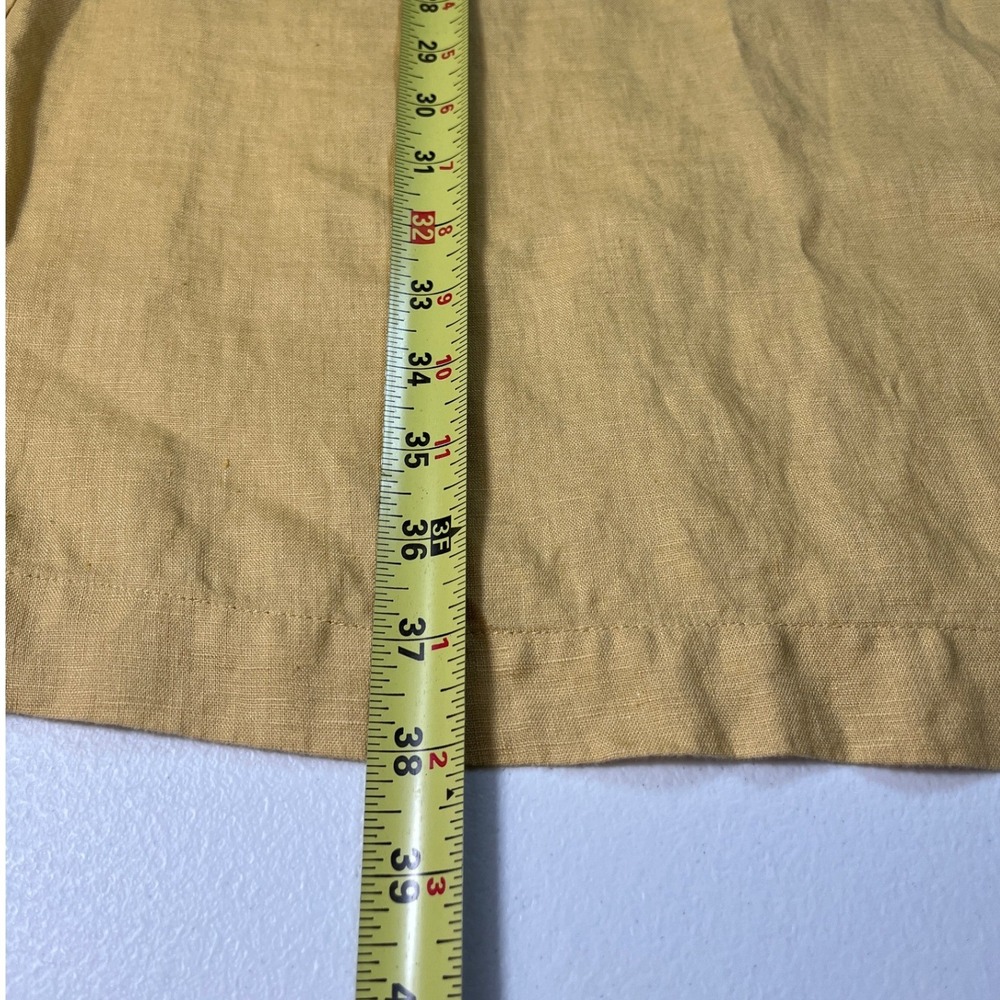 J.Jill Love Linen Mustard Yellow Short Sleeve Button Front Shirt Dress Medium - Picture 9 of 9